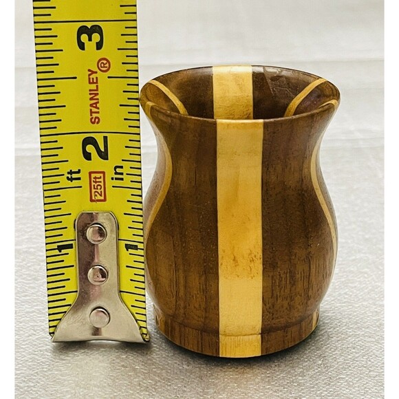 Purely Appalachia Wooden Vase Two Wood Tone Handcrafted 2.25” Authentic Heritage - Picture 5 of 8